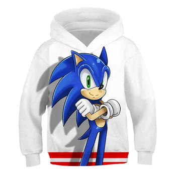 

Baby boy hoodie children's cartoon hedgehog Sonic long-sleeved children's clothes summer spring boy shirt children's hoodie top