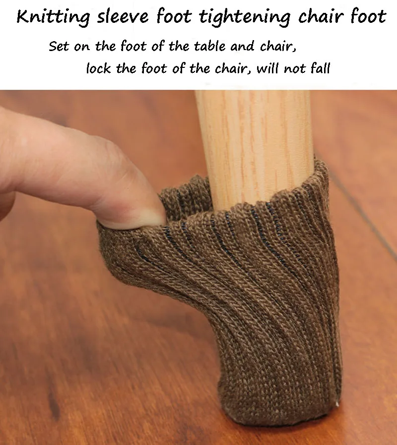 4pcs/Set Anti Slip Furniture Legs Mat For Chair Socks Bumper Damper Table Feet Rug Caps Felt Pads Knitting Protector