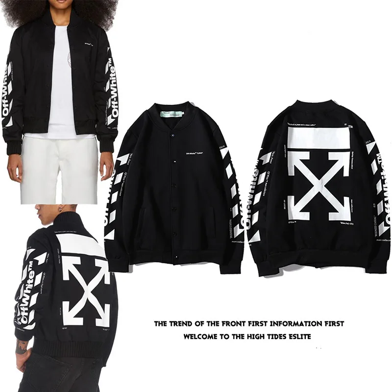 

19ss Base Baseball Brand Jacket Men OFF OW WHITE Men's And Women's Coats Streetwear Loose Casual Print Autumn And Winter coats