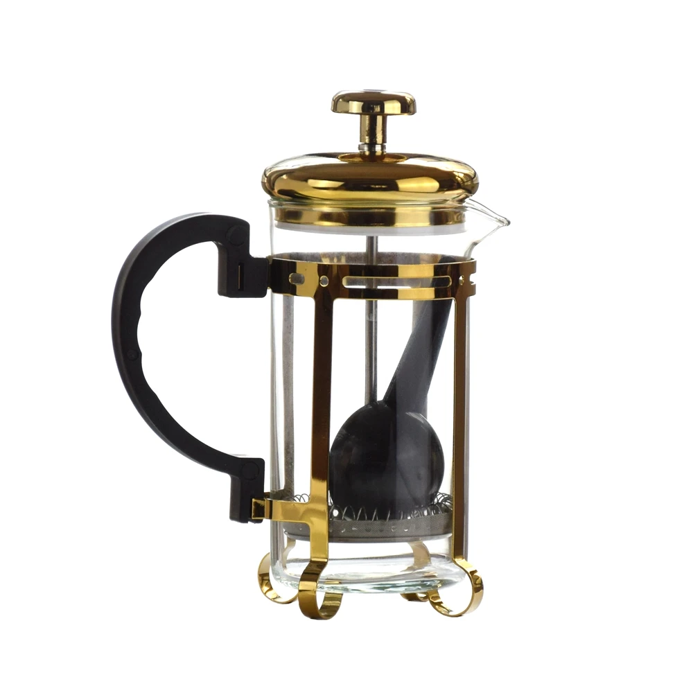 

Free Shipping 350ml Coffee French Press 350Ml Slivery /Gold Coffee Plunger