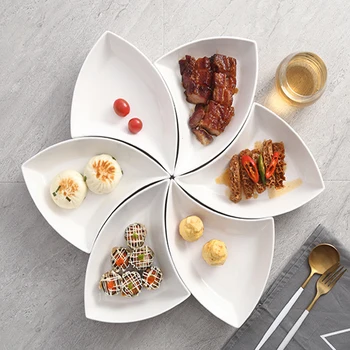 

Nordic Style Creative Home Setting Plate Tableware Set Ceramic Platter Creative Dish Plate Deep Dish Dish Odd-shaped Plate C202