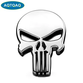 

1Pcs 3D Metal Skull Car Side Fender Rear Trunk Emblem Badge Sticker Decals suit for Universal car,accessories decoration sticker