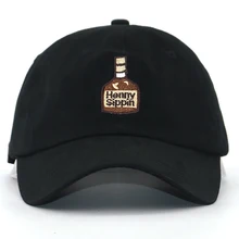 Новинка, бейсболка с вышивкой в виде бутылки хенни, хлопок, Регулируемая Кепка в стиле хип-хоп, модная кепка с изогнутым козырьком от солнца