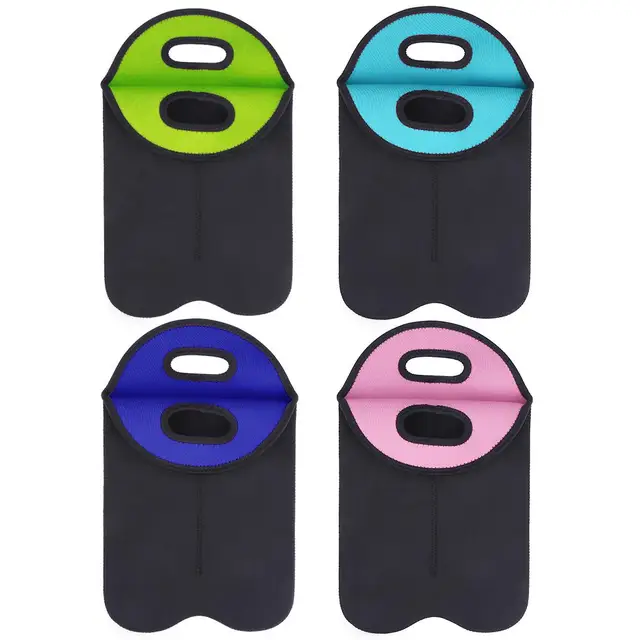 2 Palack Boros Táska Burkolat Neoprén Hűvösebb Bottó Védő Szigetelt Fedőhüvely Tartó