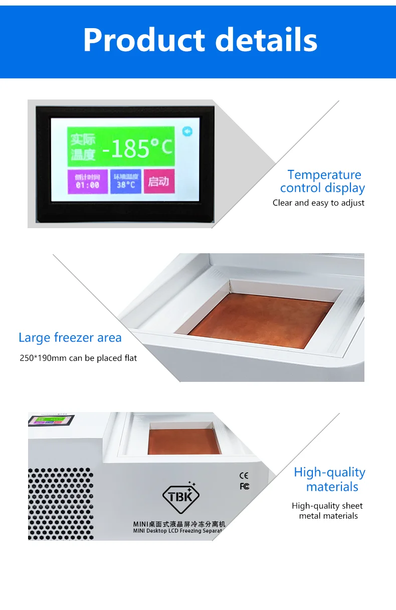 TBK 578 Mini desktop LCD freezing Separator Separating machine 800W For Samsung Edge iPhone Tablet Screen Repair Refurbishment