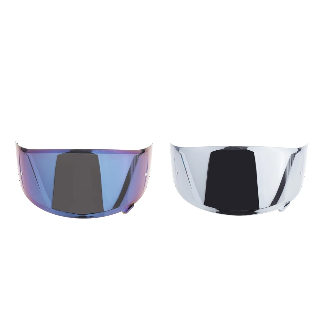 2 Pieces Motorcycle Helmet HD Visor for X14 Z-7 Bike Accessories Silver+Blue