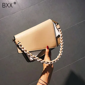 

[BXX] Mini PU Leather Crossbody Shoulder Messenger Bags For Women 2020 Spring Chic Design Travel Handbags and Purses HL613