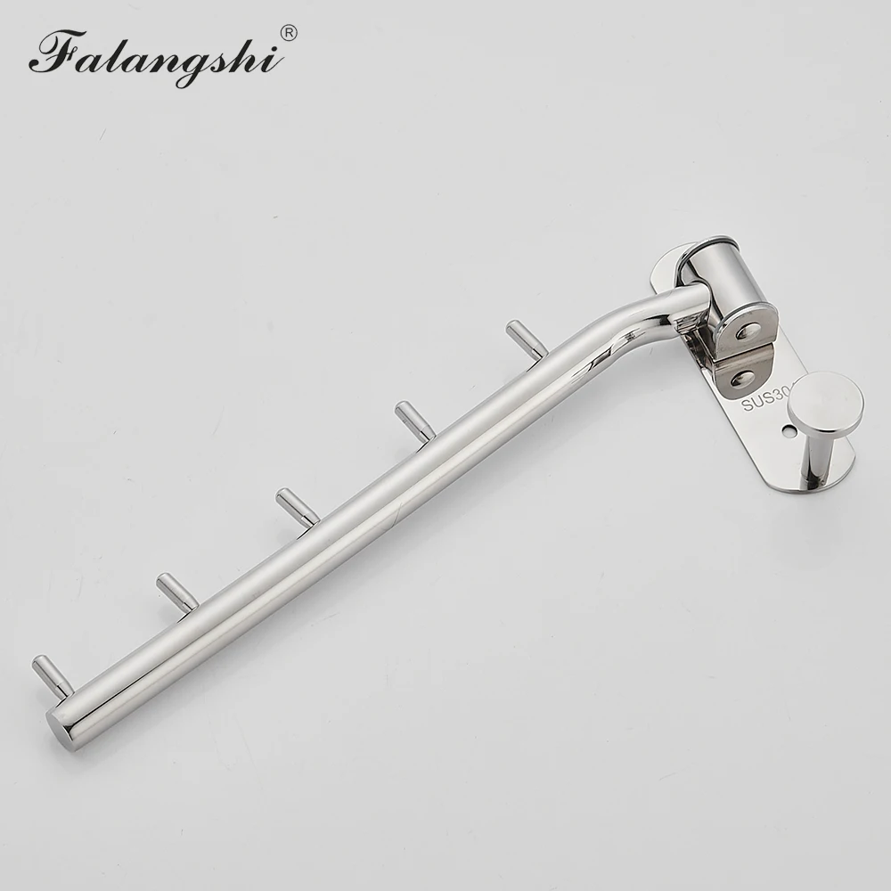 Falangshi Clothes Rack Polished Swivel Clothes Hangers Stainless Steel Wall Mount Hanger Drying Rack Clothes Organization WB3019 5