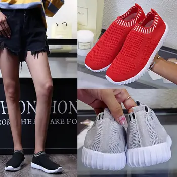 

Summer Woman Sneakers mesh Shoes Female platform Fashion Lace Up casual Shoe for 2020 Women Flat Shoe