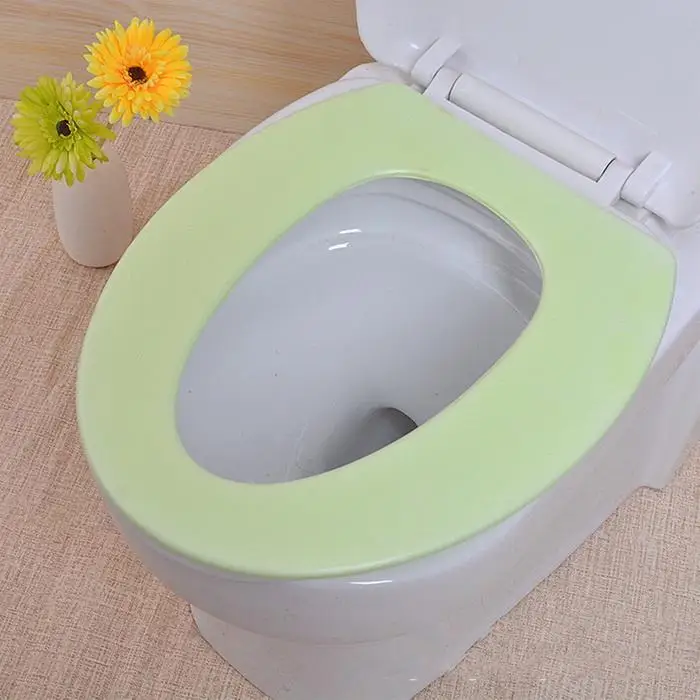 EVA Waterproof Toilet Seat O-type Washable Toilet Seat Blue/Green/Pink