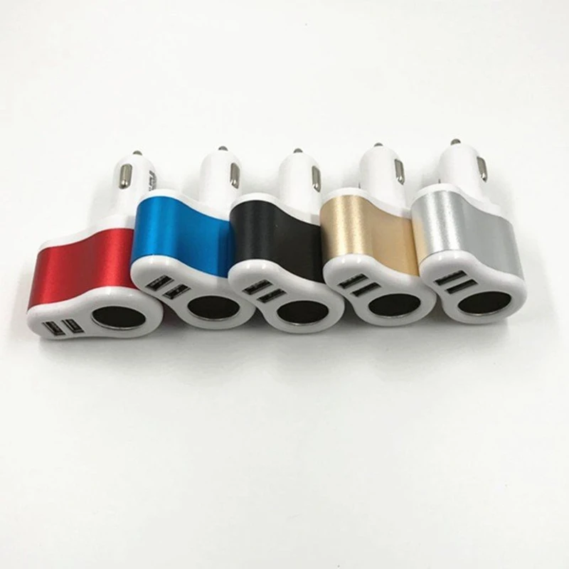 

Universal 12V Car Cigarette Lighter Socket 3.1A Dual-port USB Gold Auto Charger For Moible Phone Car Cigarette Lighter Splitter