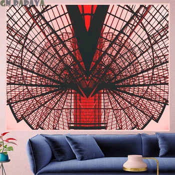 

Personal deconstruction Tapestry hippie Wall Hanging personality Pop style building goblen Art geometric Wall Carpet home decor