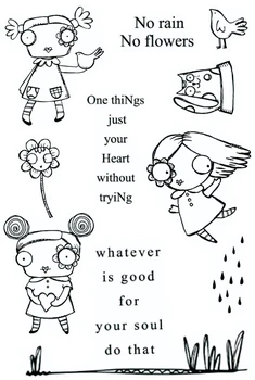 

girl Transparent Silicone Rubber Stamp and metal die Sheet Cling Scrapbooking DIY Cute Pattern Photo Album embossing