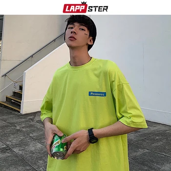 

LAPPSTER Men Hip Hop Streetwear Graphic Tshirts 2020 Summer Men Short Sleeve Tees Shirts Harajuku Casual Male Korean T-shirts