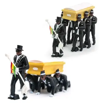 

2020 New Cosplay Ghana Dancing Pallbearers Coffin Dance Figure Action Funeral Dancing Team Display Funny Accessories