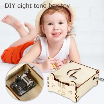 

DIY Hand Cranked Music Box Enhance Baby Sense Touch Cute shape Child Science Invention Experiment Kid Puzzle Toy Kit
