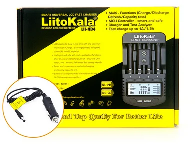 LiitoKala Lii-ND4 NiMH/Cd зарядное устройство aa aaa зарядное устройство ЖК-дисплей и тестовая емкость батареи для аккумуляторов 1,2 в aa aaa и 9 В - Цвет: Lii-ND4 Full Set