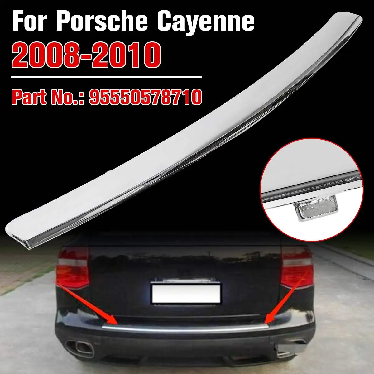 Car Rear Bumper Cover Outer Trunk End Trim Sill Protection Plate for