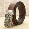 Ceinture en cuir véritable pour hommes, pantalon d'affaires, Ceinture, cuir de vache, Dragon, boucle automatique ► Photo 2/6