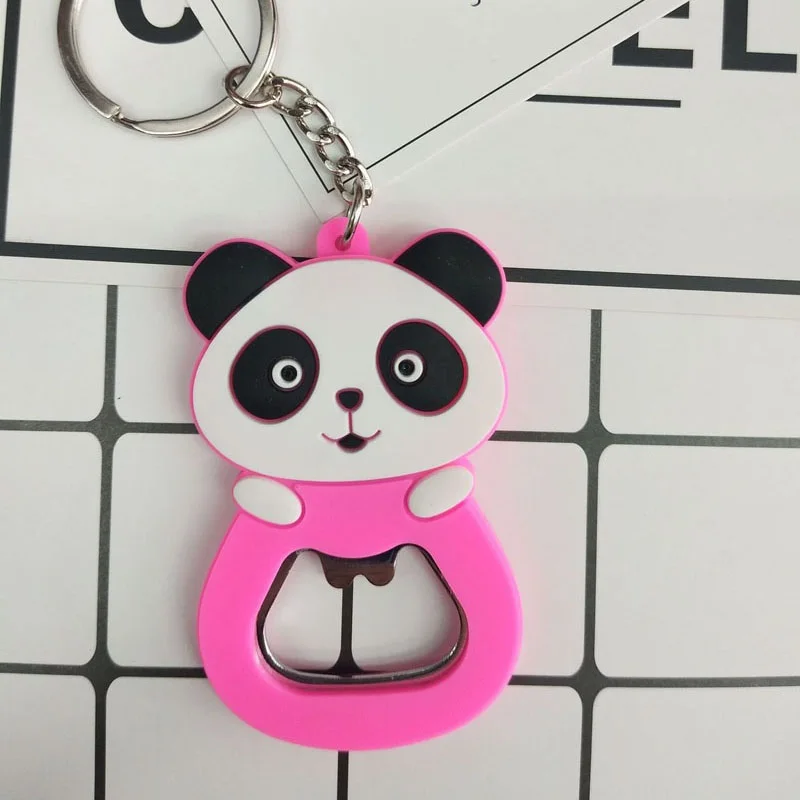 Pink 100 шт. открывалка для бутылок панда брелок мультфильмы китайский стиль свадебные подарки открывалка для бутылок пива для дома путешествия кухонный инструмент - Цвет: Pink