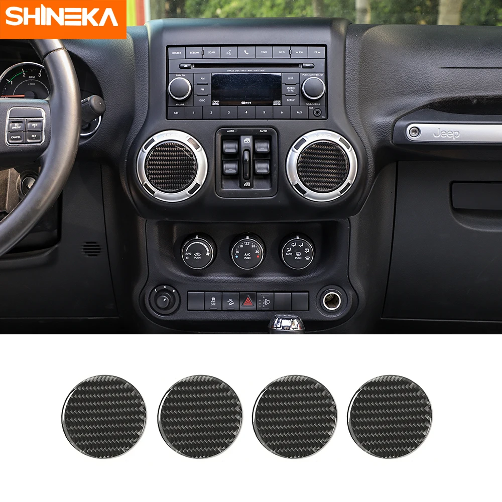 SHINEKA интерьерные молдинги для Jeep Wrangler JK 2007-, декоративные наклейки из углеродного волокна, комплект аксессуаров для Jeep Wrangler JK