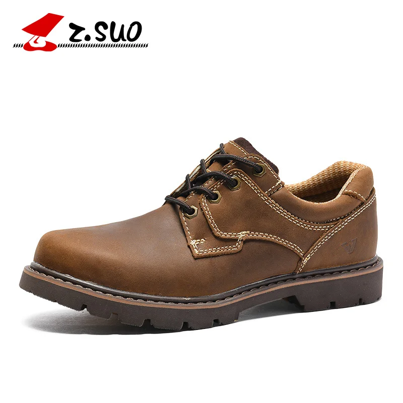 

ZSuo Men Casual Running Shoes Genuine Leather Walking Sneakers For Male Trail Trainers Formal Sneakers