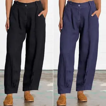 

Women Pants Lady OL Pants Female Long Trousers 2020 Casual Solid Color Botton Loose Pants Pantalones Streetwear Plus Size 5XL 7