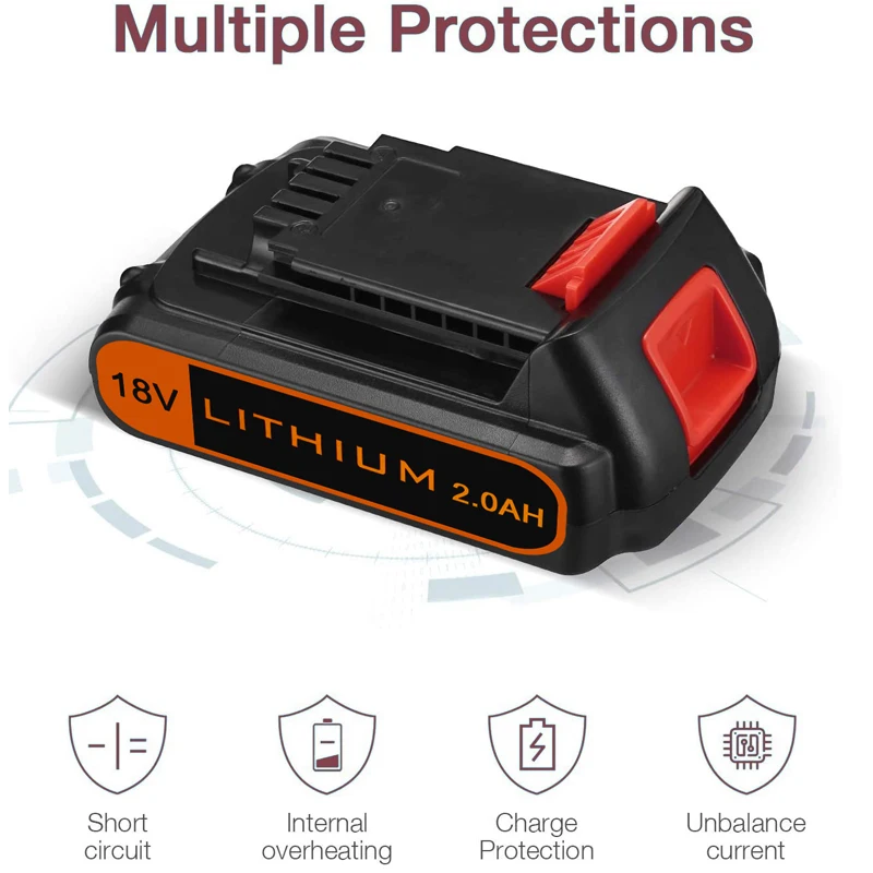 substituição para bateria preta lítio lbxcompatível com ferramentas sem fio