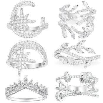 

Kakany 2020 Original 1: 1 High-quality Leaves Three Rings With Sliding Ring Zircon Ring Anniversary Gift Women Fashion Jewelry