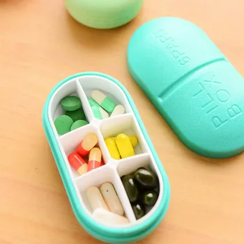 

1pc Mini Pill Box Mini Cute Plastic Pill Box Medicine Case Foldable Container Drug Tablet Storage Travel Case Holder