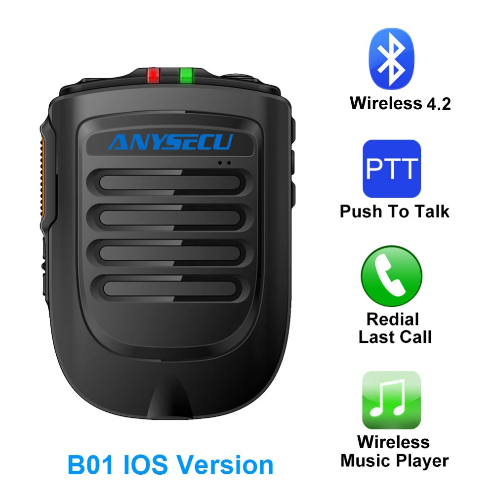 New Wireless Microphone B01-IOS for Ios System Moblie Phone Network Radio Work With REALPTT ZELLO app ANYSECU B02
