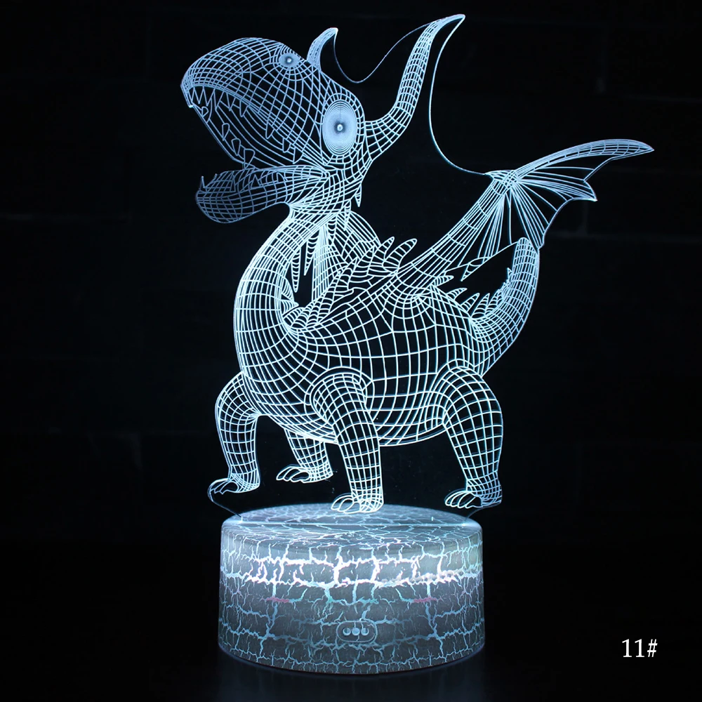 3D светодиодный Ночной светильник лампа серии динозавров 16 видов цветов 3D Ночной светильник дистанционного Управление настольные лампы игрушки подарок для малыша украшение дома D30