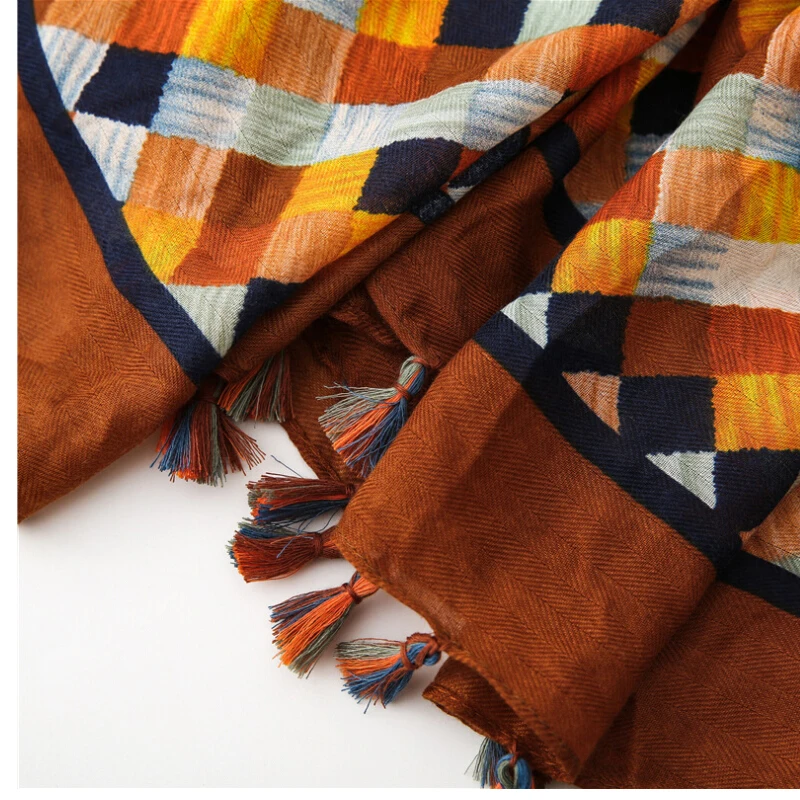 Fashion Women grid Scarf Long size 180x90cm Cotton scarves Winter Lady Scarves Soft Shawl Wrap Scarf Elegant for Christmas  (39)