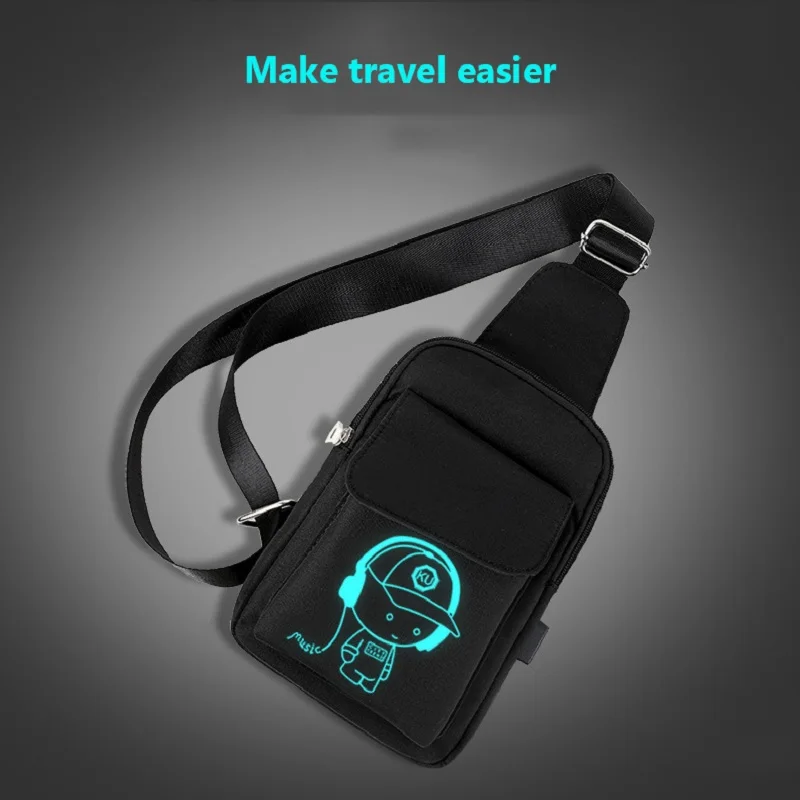 Модные мужские сумки через плечо Mjzkxqz нагрудная Сумочка с USB зарядкой для
