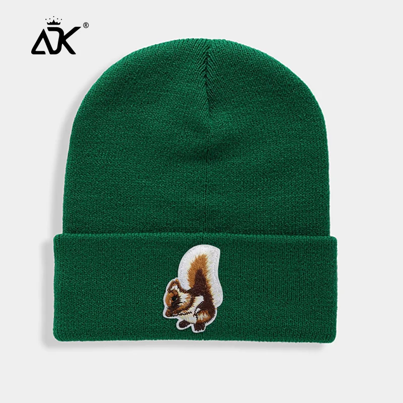 

Squirrel Hats Animals Design Beanie Woman Cap For Winter Children Beanie Warm Breathable Stretchy Cap Solid Knitted Hats