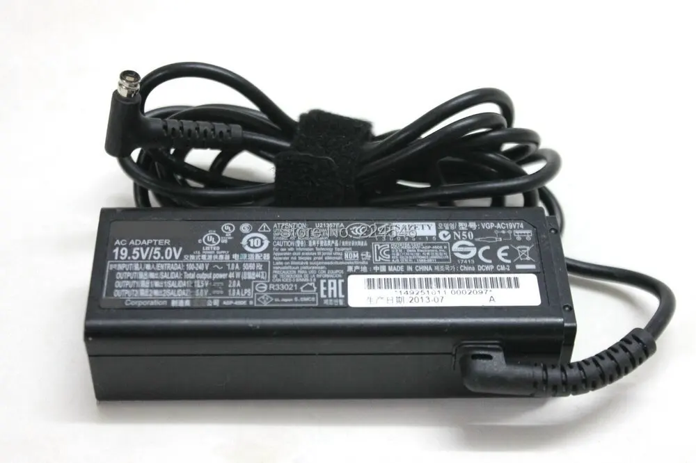 Натуральная VGP-AC19V74 45 Вт Ac адаптер Зарядное устройство 19 5 в 2A для Sony Vaio Tap 11 ноутбук