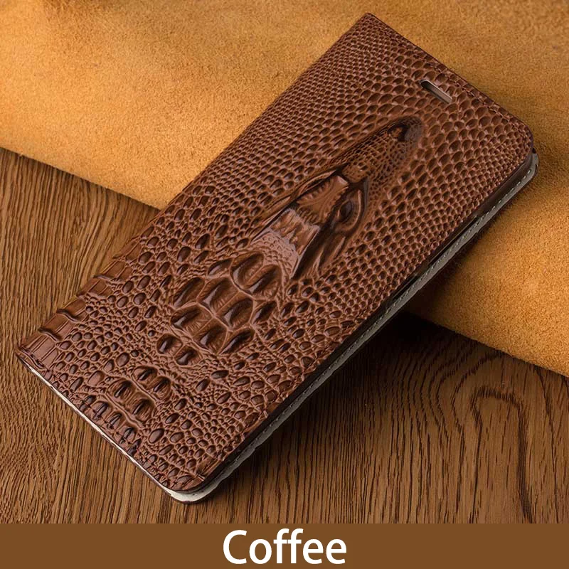 Genuine Leather Flip Phone Case For Meizu 15 16 16X 16th 17 Pro 6 7 Plus X8 Magnetic Buckle Cover Cowhide Dragon Head Wallet Bag 