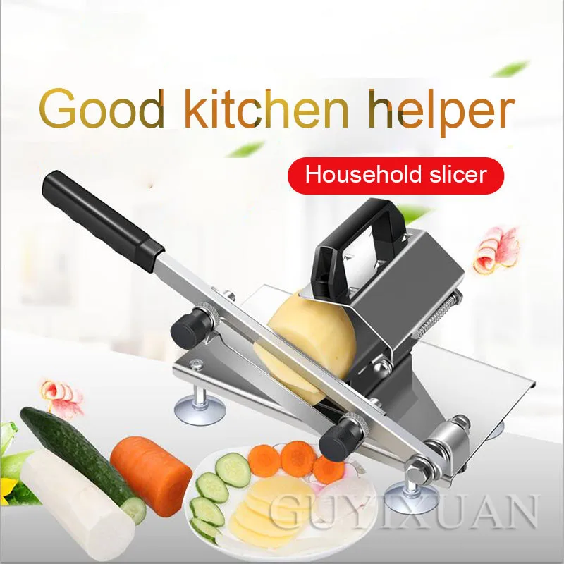 Household Small meat slicer Mutton roll slicer stainless steel Manual Frozen cut beef roll machine Fruit and vegetable Slicer 2