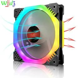 Ventilador de carcasa de ordenador con ajuste RGB, LED, compatible con controlador ARGB, disipación del disipador térmico para videojuegos, 12cm