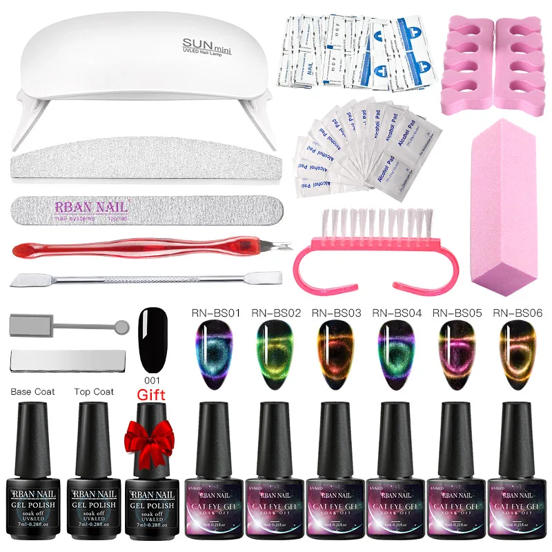 ZH09096 RBAN NAIL 9D глаз хамелеона кота набор гелей для ногтей Galaxy Магнитный замачиваемый УФ светодиодный гель лак для ногтей Полупостоянный Маникюр гель лак - Цвет: ZH09096