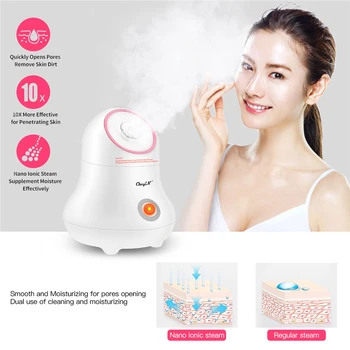 

Household Warm Facial Steamer PTC Fast Heat Nano Mist Spray Water Whitening Lady Skin Care Deep Moisture Beauty Instrument