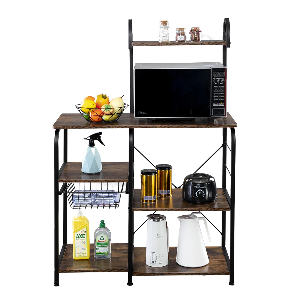 

35.43 x 16.54 x 51.77 inches Shelving Kitchen Rack Utility Cart Shelf Microwave Oven Stand Storage Cart Workstation Shelf