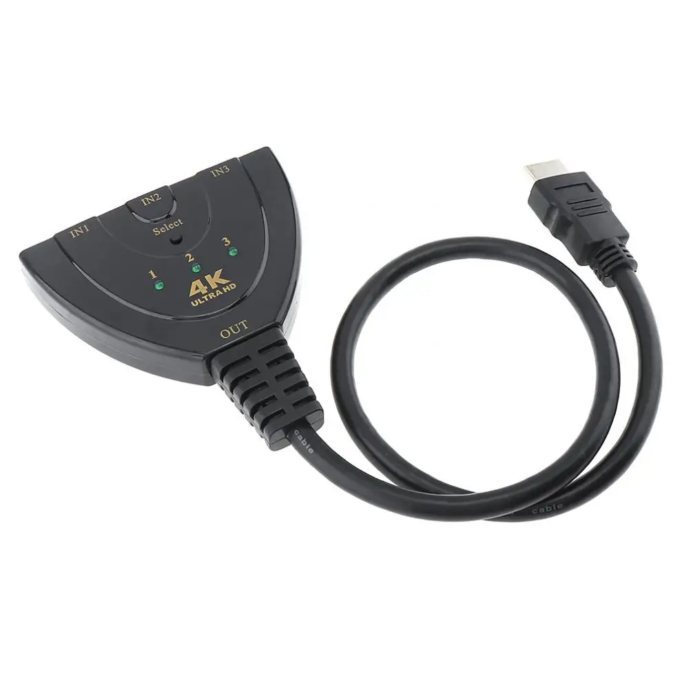 4K 2K Mini HDMI усилитель Swicher 3 в 1 4 порта Селектор разветвитель для HDTV/проектора/DVD/Xbox/PS3/PS4/мультимедиа