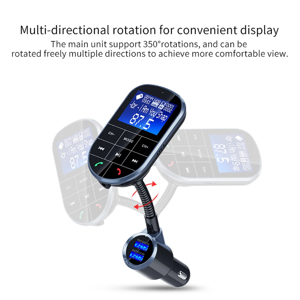 Bluetooth Handsfree автомобильный fm-передатчик радио адаптер двойной USB зарядное устройство mp3-плеер