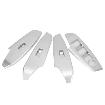 

For Mazda3 Axela 2014 2015 2016 2017 4Pcs Car Window Lift Switch Button Panel Frame Cover Trim Chrome