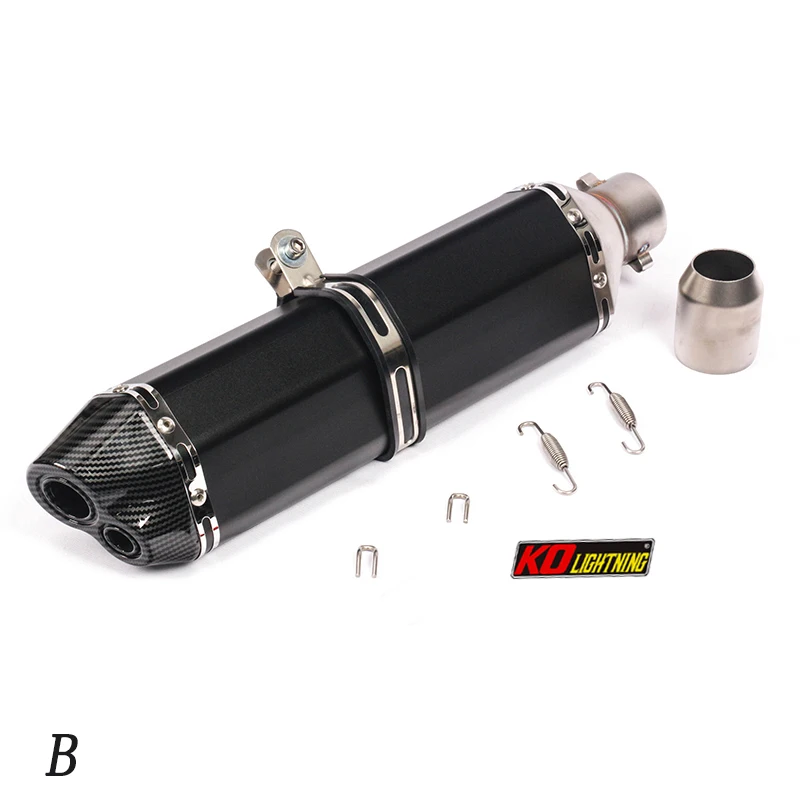 51mm Universal Motorcycle Exhaust Dual Tail Pipe Without Silencer 470mm Aluminum Exhaust System For ATV Street Bike Modified - Image 2