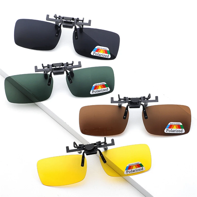 Clip-auf Polarisierte Tag Nacht Vision Flip-up Len Auto Fahrer Anti UVA UVB Polarisierte Sonnenbrille Brille Anti-Glare Gläser Clip Unis – Detail 2