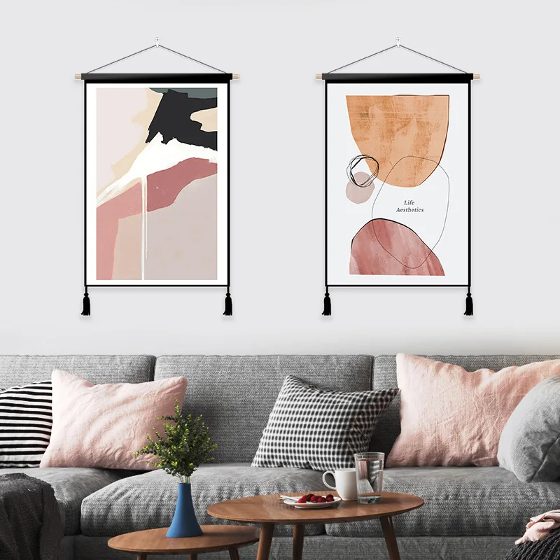 

Nordic ins fashion paintings home decoration ink art modern decorative painting living room creative background wall tapestry