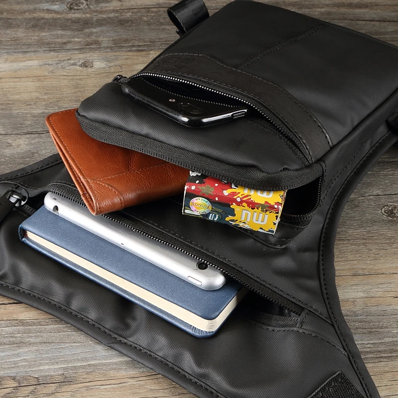 Men Waterproof Waist Drop Leg Bag Thigh Hip Bum Belt Fanny Pack Casual Shoulder Bag Motorcycle Ride Outdoor Running Sport Bags