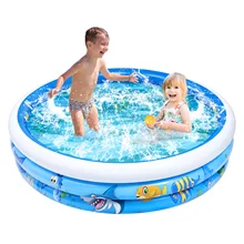 Inflatable Swimming Pool Portable Round Shape Kiddie Paddling Pool Inflatable Swimming Lounge Pool for Toddlers (150x35cm)